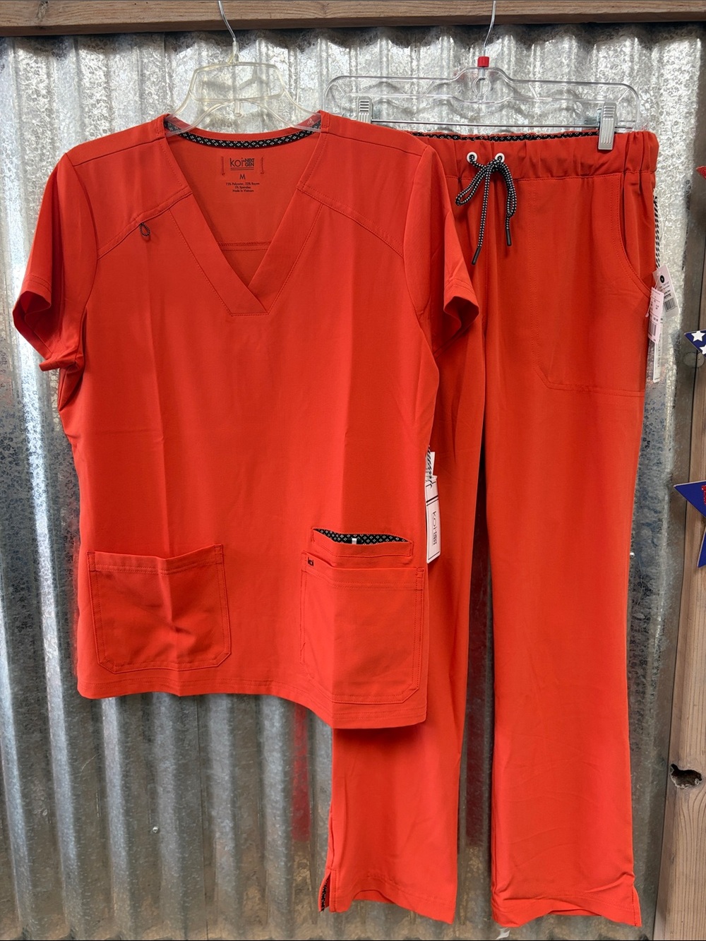 Koi Women’s Scrub Set-Burnt Umber-Top M/Pant S PETITE